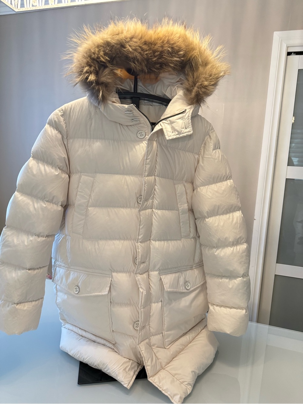 Herno Polar-Tech Men’s Down Puffer Parka with Fur-Trimmed Hood – Size 50